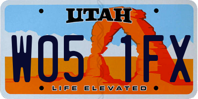 UT license plate W051FX