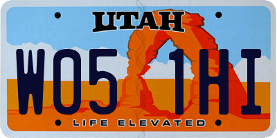 UT license plate W051HI