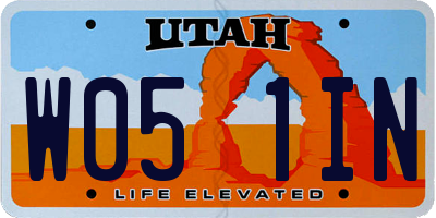 UT license plate W051IN