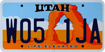 UT license plate W051JA
