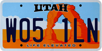UT license plate W051LN