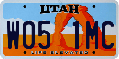 UT license plate W051MC