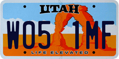 UT license plate W051MF