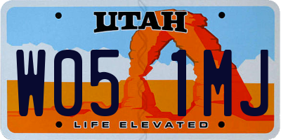 UT license plate W051MJ