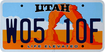 UT license plate W051OF