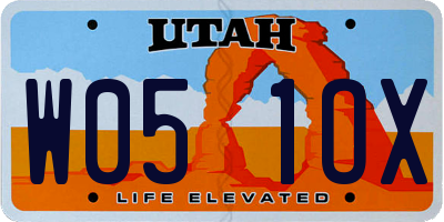 UT license plate W051OX