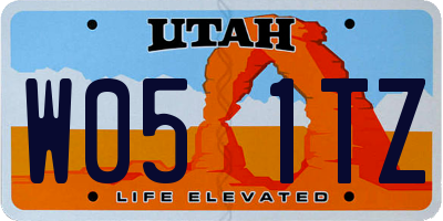 UT license plate W051TZ