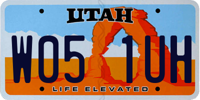 UT license plate W051UH