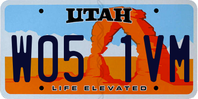UT license plate W051VM