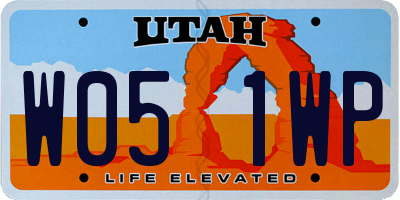 UT license plate W051WP
