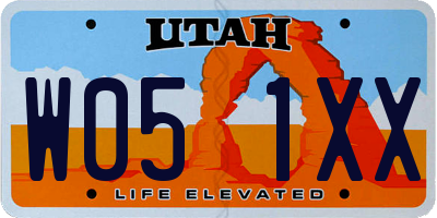 UT license plate W051XX