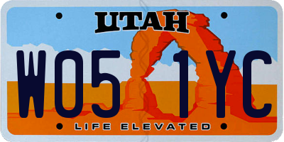UT license plate W051YC