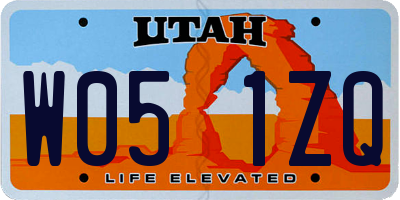 UT license plate W051ZQ