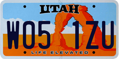 UT license plate W051ZU