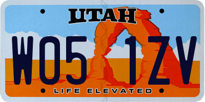 UT license plate W051ZV