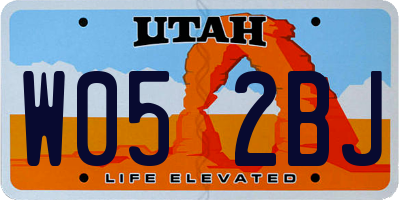UT license plate W052BJ