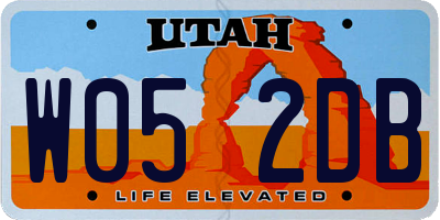 UT license plate W052DB