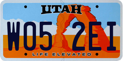 UT license plate W052EI