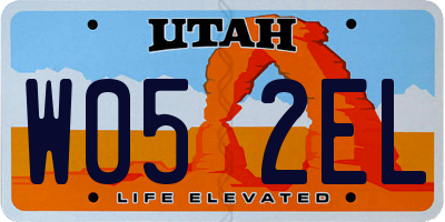 UT license plate W052EL