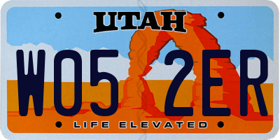 UT license plate W052ER