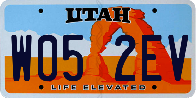 UT license plate W052EV