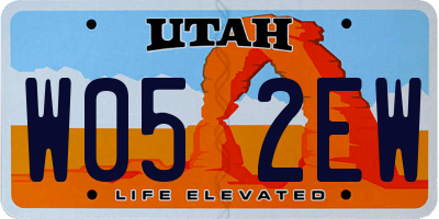 UT license plate W052EW