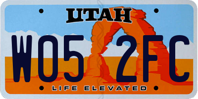 UT license plate W052FC