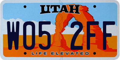 UT license plate W052FF