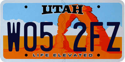 UT license plate W052FZ