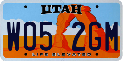 UT license plate W052GM