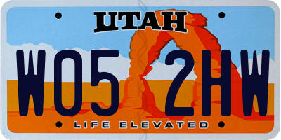 UT license plate W052HW
