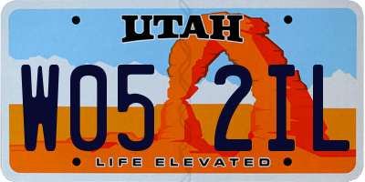 UT license plate W052IL