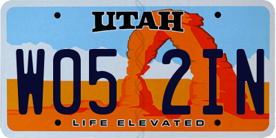 UT license plate W052IN