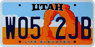 UT license plate W052JB