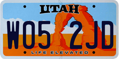 UT license plate W052JD