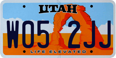 UT license plate W052JJ