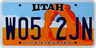 UT license plate W052JN