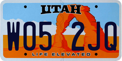 UT license plate W052JQ