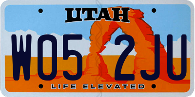 UT license plate W052JU