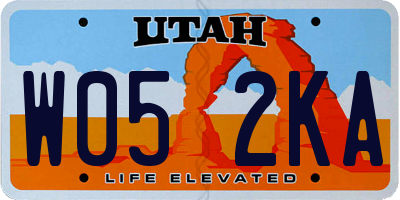 UT license plate W052KA
