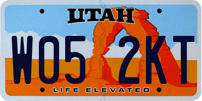 UT license plate W052KT