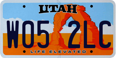 UT license plate W052LC