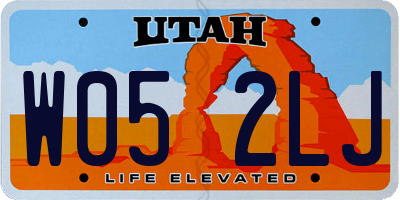 UT license plate W052LJ