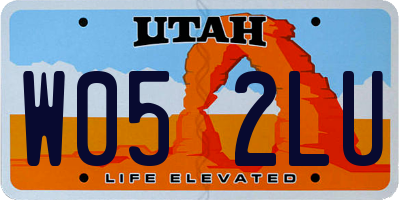 UT license plate W052LU