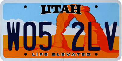 UT license plate W052LV