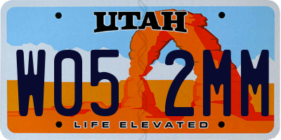 UT license plate W052MM