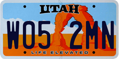 UT license plate W052MN