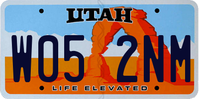 UT license plate W052NM
