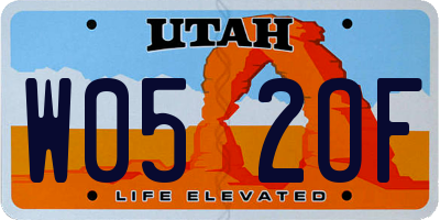 UT license plate W052OF