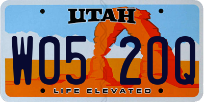 UT license plate W052OQ